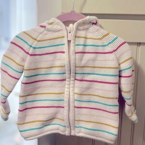 Striped Hooded Baby Sweater